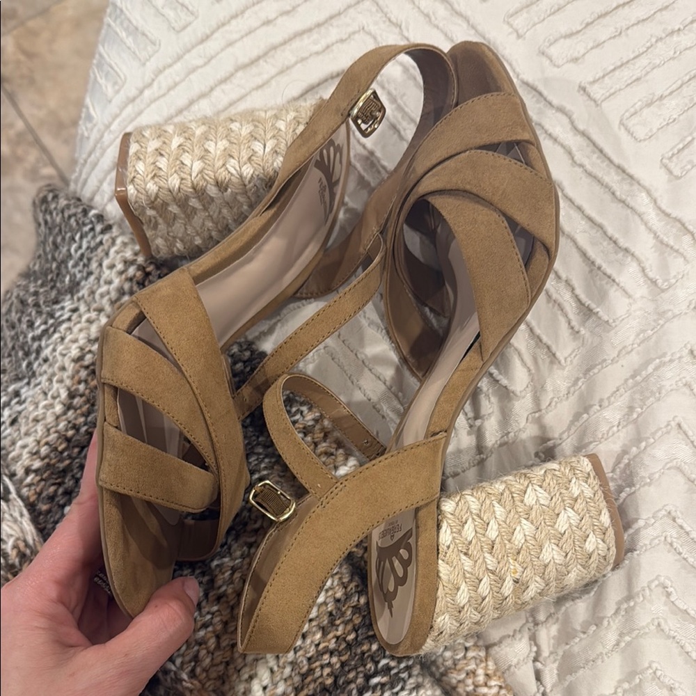 Tan Strappy Heeled Sandals